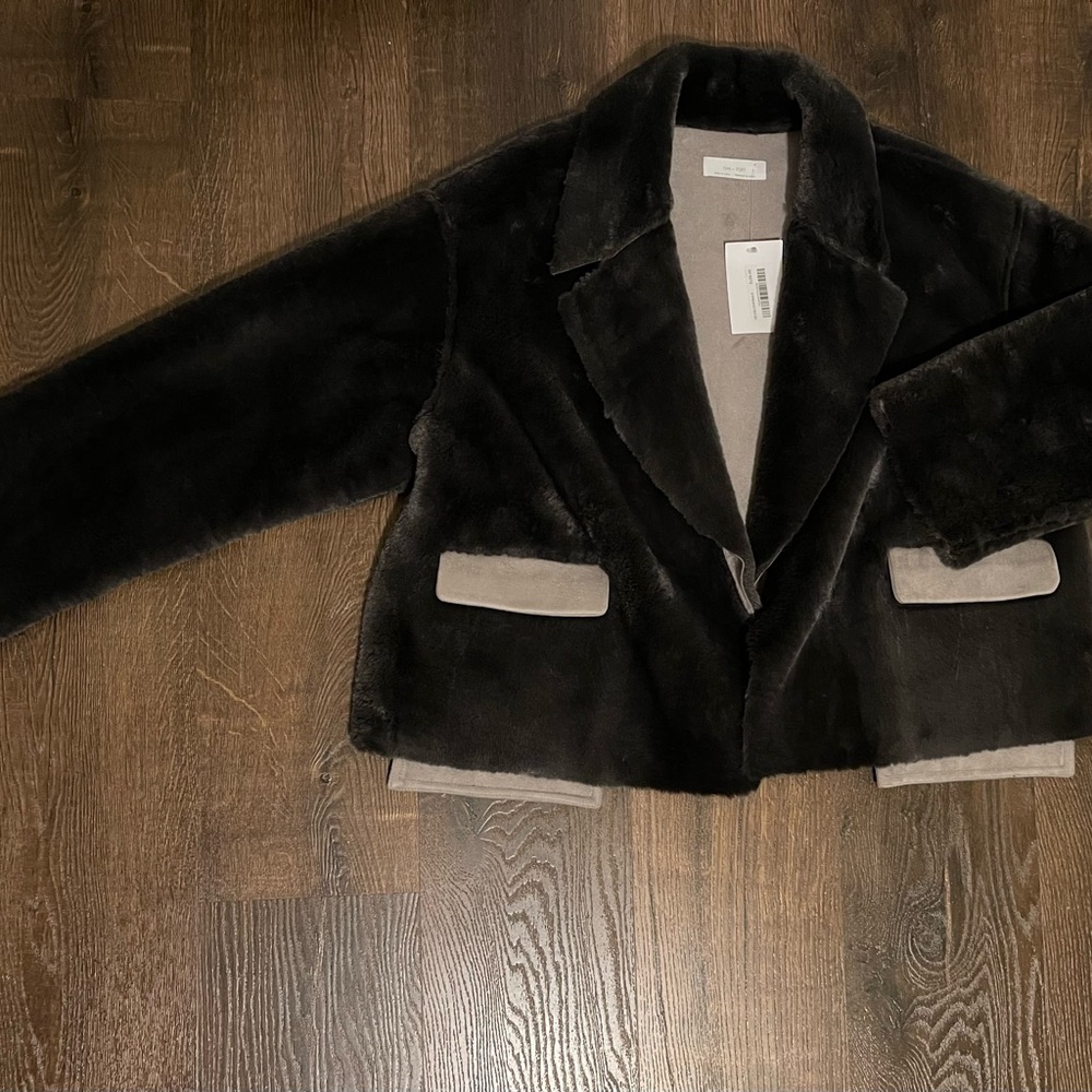 Oak+Fort Faux Fur and Suede Women's Jacket NWT